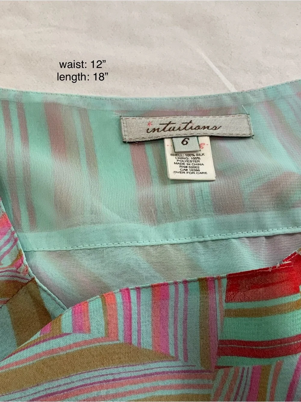 Striped Pink Turquoise Ruffle Asymmetrical Midi Skirt very flattering. - Picture 5 of 8